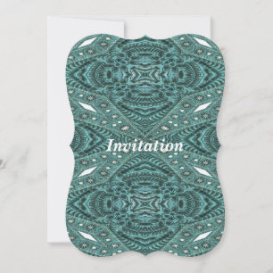 Westerna Land mode Teal turcoise Leather Inbjudningar