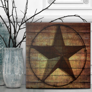 Westerna Land Primitive Barn Wood Texas Star Kakelplatta