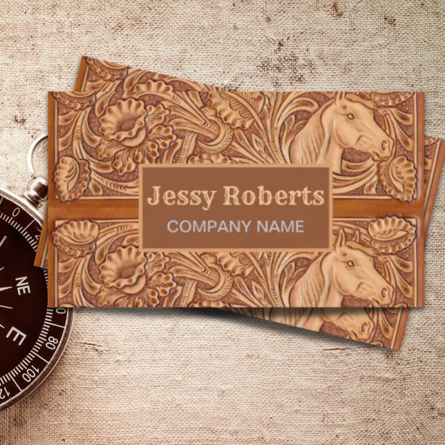 Westerna Land Ranch Horse Trainer Equestrian Visitkort (Western Country Ranch Horse Trainer Equestrian Business Card)
