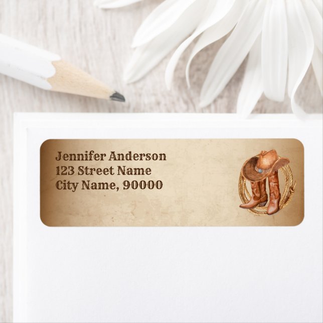 Westerna Land Returadress Etikett (Insitu)