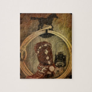 Westerna Land Rodeo cowboybock Lasso Rope Pussel