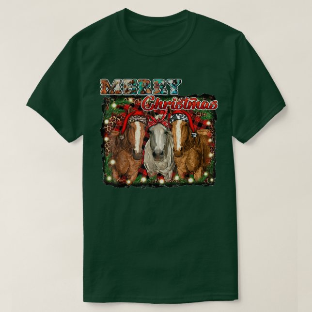 Westerna Land Rodeo God jul Cowgirl Hors T Shirt (Design framsida)
