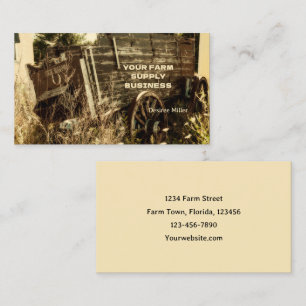 Westerna Land Rustic Brown Farm Wagon Visitkort