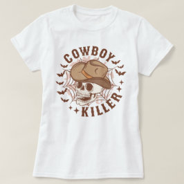 Westerna Land Skeleton Cowboy Killer Halloween T Shirt