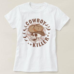 Westerna Land Skeleton Cowboy Killer Halloween T Shirt