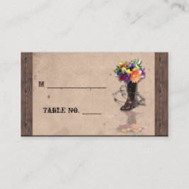 Westerna land-styrkort för trålbord Bröllop Placeringskort