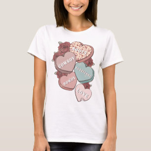 Westerna Land Valentindagen Hjärter T Shirt