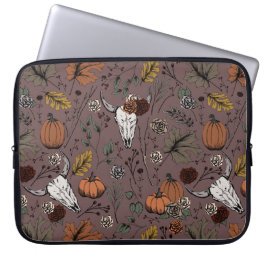 Westerna Lila Fall Harvest and Cow Döskallars Laptop Fodral