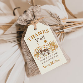 Westerna Märkre av ökert Cowboy Birthday Gift Presentetikett