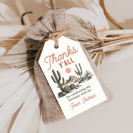 Westerna Märkre för Desert Cowboy Rodeo Birthday G Presentetikett