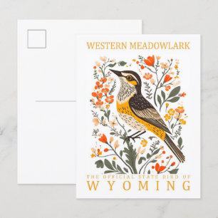 Westerna Meadowlark Bird of Wyoming Travel Vykort
