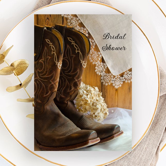 Westerna Möhippan Cowboy Boots Snöre Land Inbjudningar (Skapare uppladdad)