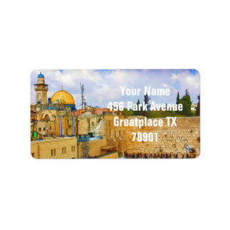 Westerna muren i Jerusalem (morgondagens mur) Adressetikett