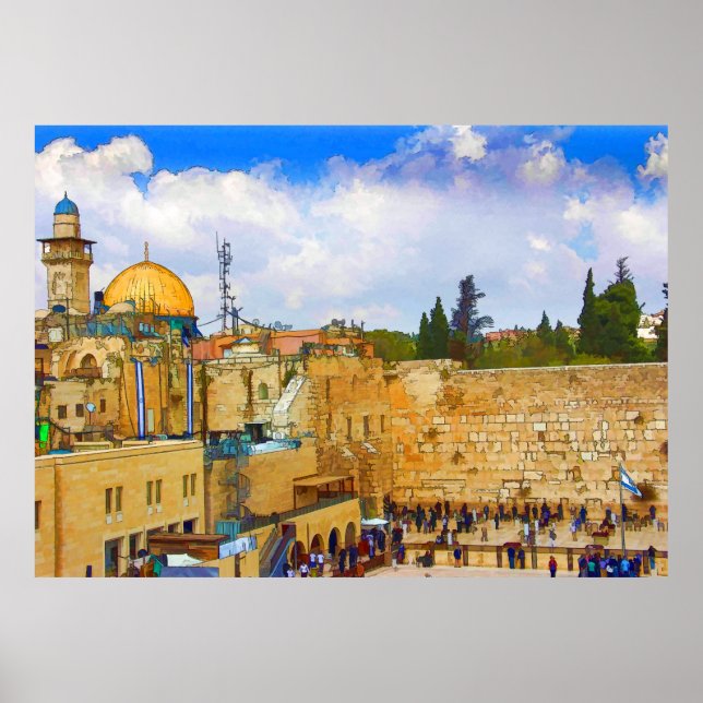 Westerna muren i Jerusalem Poster (Framsidan)