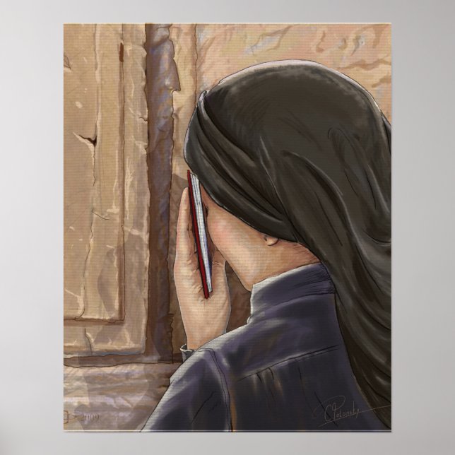 Westerna muren Jerusalem Israel Paint för kvinnor Poster (Framsidan)