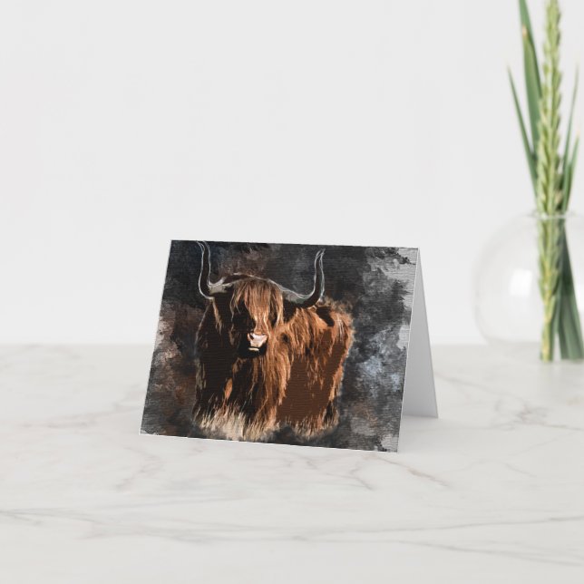 Westerna notecard Cow Bull Anteckningskort (Framsida)