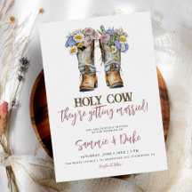 Westerna och Land Flowers Boots Rustic Bröllop
