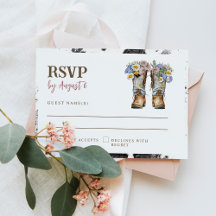 Westerna och Land Flowers Boots Rustic Bröllop