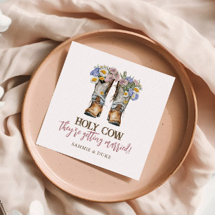 Westerna och Land Flowers Boots Rustic Bröllop Pappersservett
