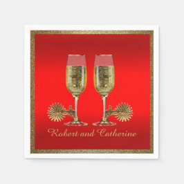 Westerna Party-champagne och sura namn RED Pappersservett