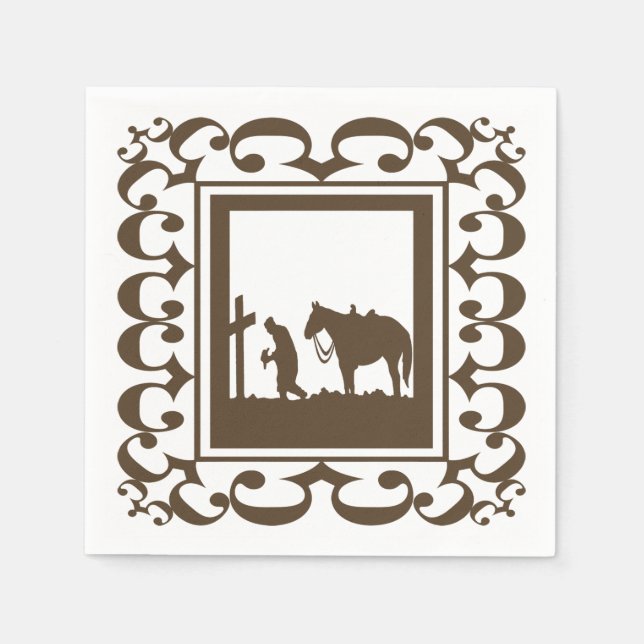 Westerna Party Cowboy Prayers Napkins Pappersservett (Framsidan)