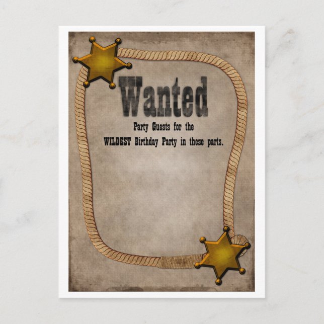 Westerna party Inbjudan (Framsida)