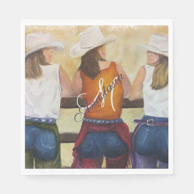 WESTERNA PARTY MONOGRAM PAPPERSSERVETT (Framsidan)