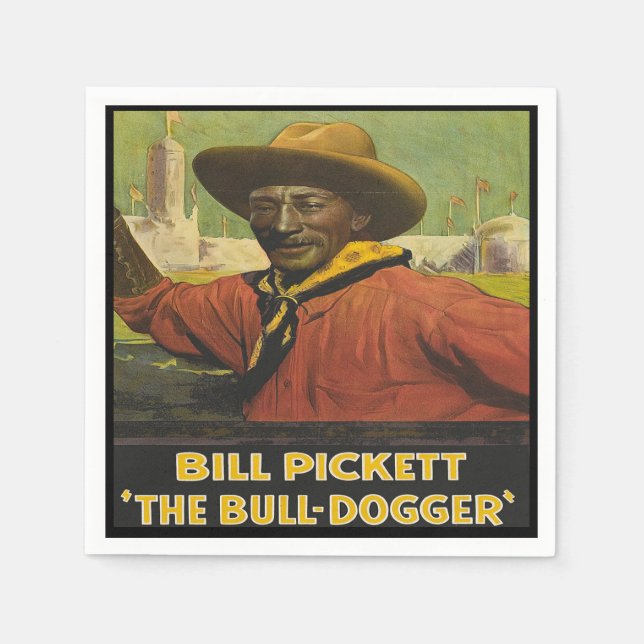 Westerna Party Napkins Black Cowboy Pappersservett (Framsidan)