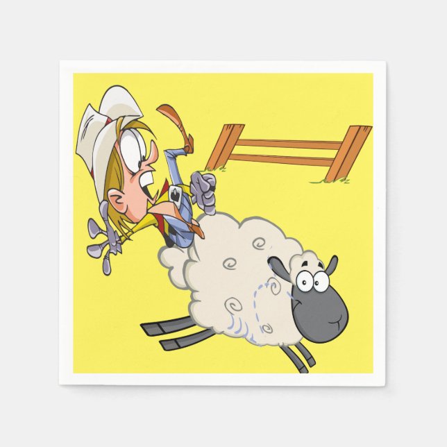 Westerna Party Napkins Cowboy Cowgirl Mutton Busti Pappersservett (Framsidan)