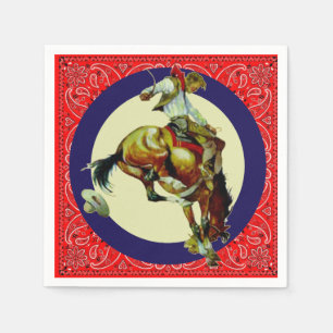 Westerna Party Rodeo Cowboy Bronc Rider Pappersservett