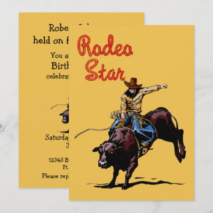 Westerna Party Rodeo Cowboy Bull Rider Inbjudningar