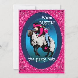 Westerna Party Rodeo Cowgirl Mutton Bustin' Inbjudningar