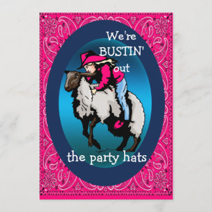 Westerna Party Rodeo Cowgirl Mutton Bustin' Inbjudningar