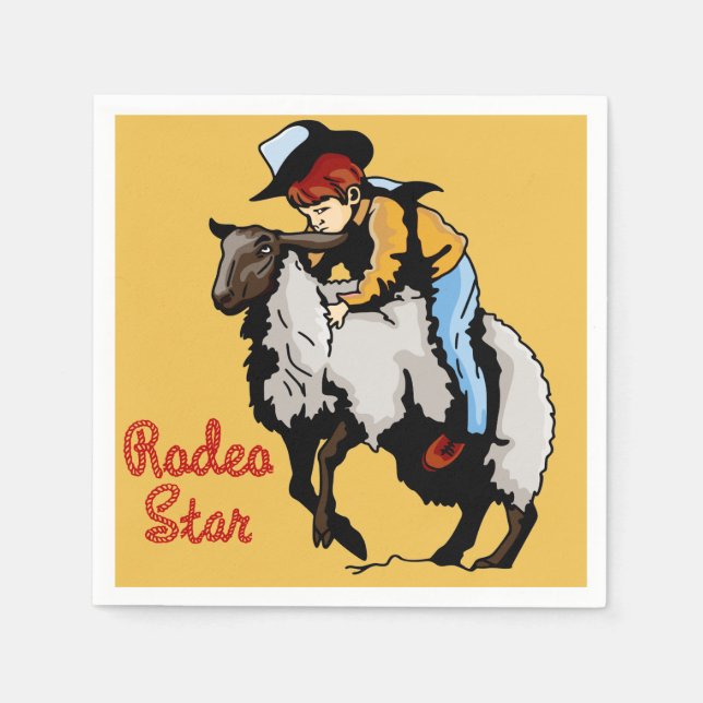 Westerna Party Rodeo-händelser Napkins Pappersservett (Framsidan)
