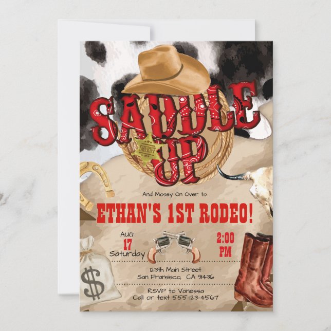 Westerna Party, Western inbjudan till CowboyParty (Framsida)