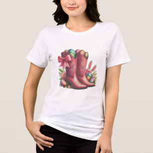 Westerna Påsk Vibes - Rosa CowboyBoots & Påsk T Shirt