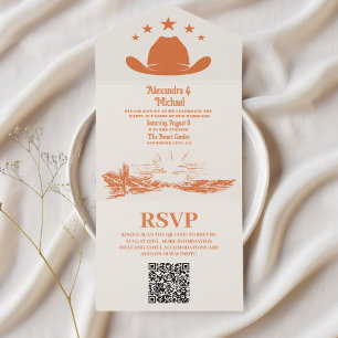 Westerna QR-koden för sydvästra Land Ranch Bröllop