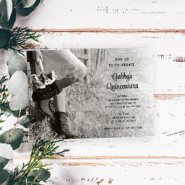 Westerna Quinceañera med solblommor och Land Inbjudningar