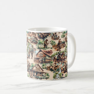 Westerna Ranch- eller Land-odlingsscenen Kaffemugg