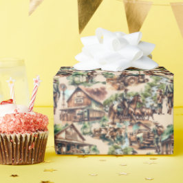 Westerna Ranch- eller Land-odlingsscenen Presentpapper