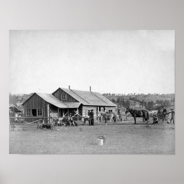 Westerna Ranch House in South Dakota Photographic Poster (Framsidan)