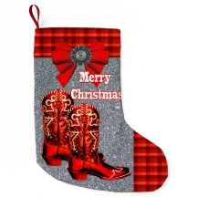 Westerna röda Cowboykängor med plädet