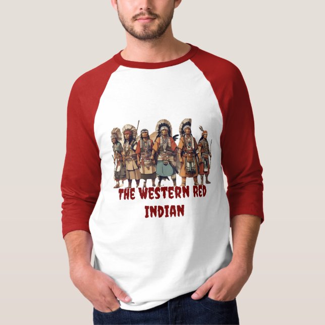 Westerna Röda indiska krigare, modig enhet - T Shirt (Framsida)