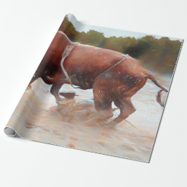 Westerna Rodeo Bull Land Rustic Presentpapper