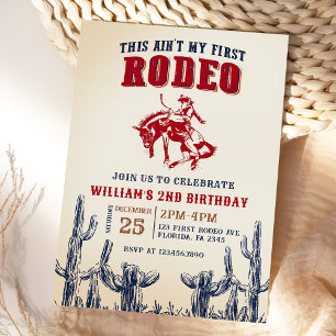 Westerna Rodeo Cowboy 2:a födelsedagen Inbjudningar