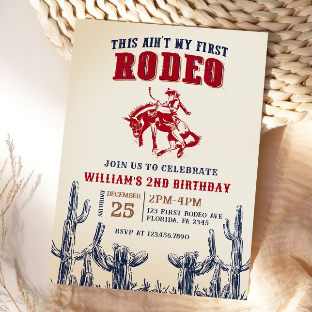 Westerna Rodeo Cowboy 2:a födelsedagen Inbjudningar (Skapare uppladdad)