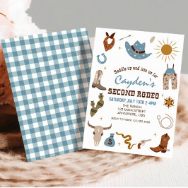 Westerna Rodeo Cowboy 2:a födelsedagen Inbjudningar