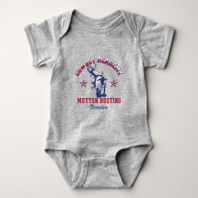 Westerna Rodeo Cowboyakademin Mutton Busting Kids T Shirt (Framsida)