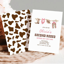 Westerna Rodeo Cowgirl 2:a födelsedagen Inbjudningar