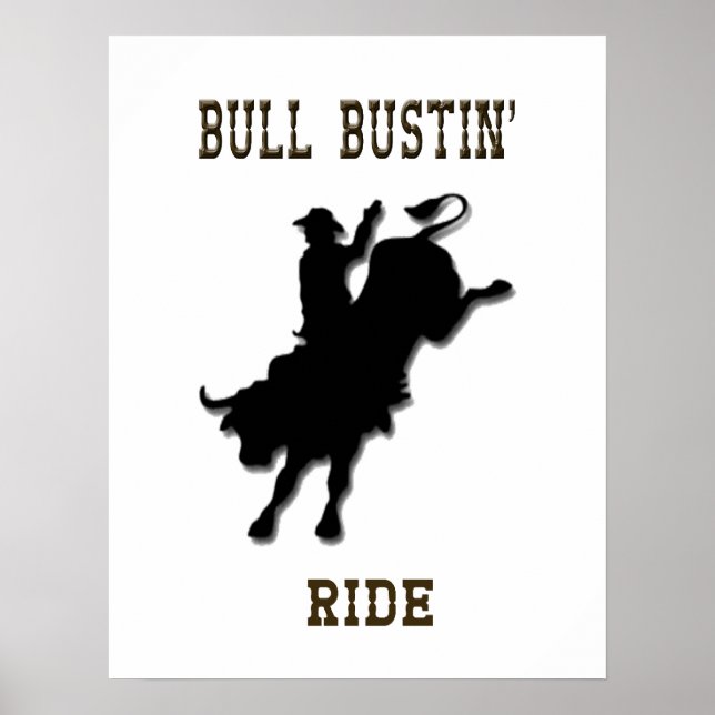 westerna Rodeo Poster "Bull Bustin'Ride" (Framsidan)